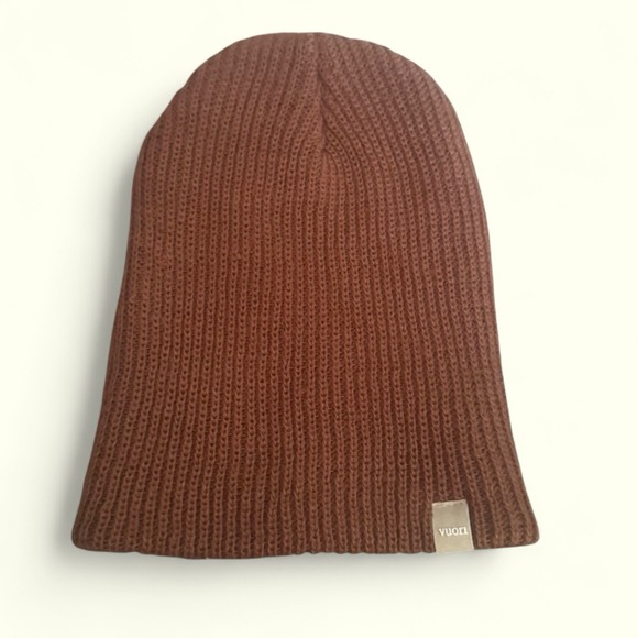 Vuori Soft Chestnut Stretchy Knit Beanie Casual One Size - Picture 1 of 5